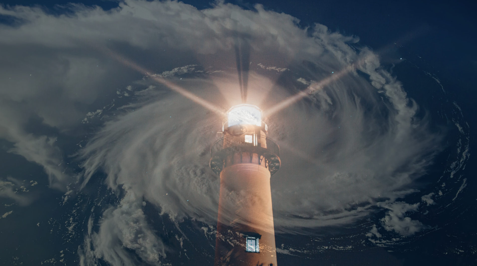 lighthouse in a hurricane